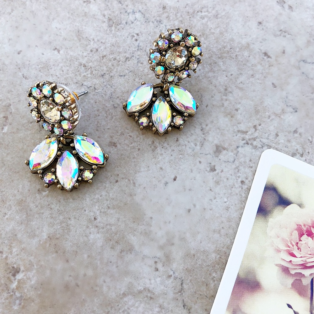 Flower Crystal Earrings - Picture 5 of 8